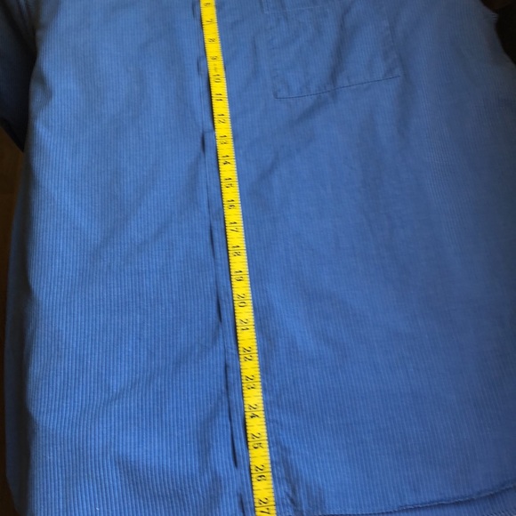 IKE BEHAR Mens Long Sleeve Blue with Black Stripe Button Down Shirt Size 17 - Picture 4 of 7